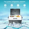 58 Quarts Car Refrigerator Portable RV Freezer Dual Zone with Wheel