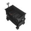 VEVOR Foldable Double Decker Wagon, 400L Collapsible Wagon Cart with All-Terrain Wheels, Heavy Duty Folding Wagon Cart 450 lbs Weight Capacity for Cam